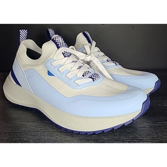 Vessi Stormburst Low Top Men Size 9 Waterproof Sneakers Selene Blue White NEW main image 4